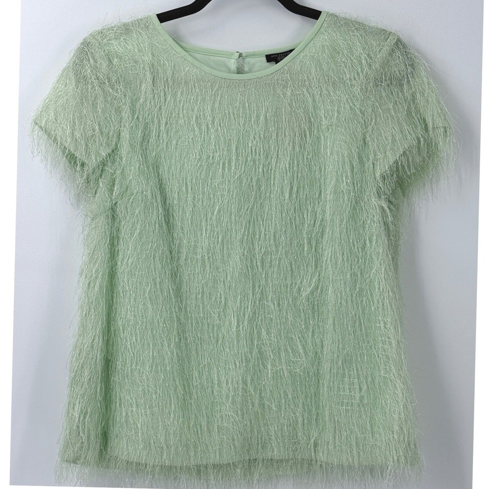 Ann Taylor pastel Eyelash Top womens sz 6 P shabby chic cottagecore coquette